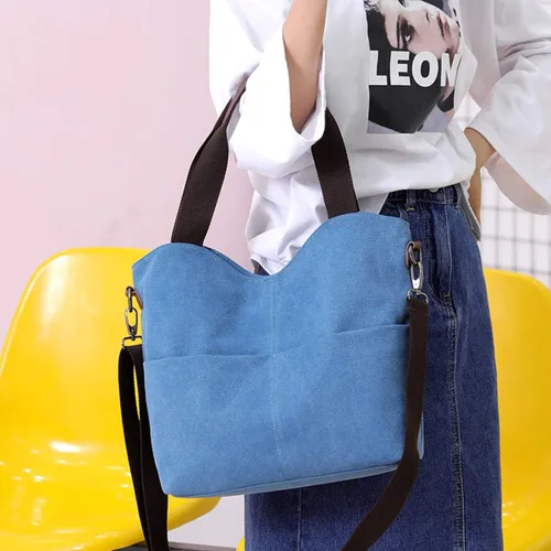 Miniatura 2 de DOURR Hobo - Bolsos cruzados de lona para mujer, bolso cruzado de moda de algodón