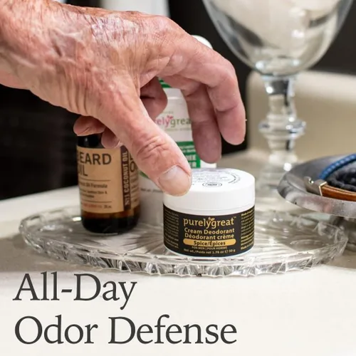 Miniatura 5 de Purelygreat Spice Desodorante en crema perfumada para mujeres y hombres, desodorante sin aluminio, para mujeres y hombres, control de olores vegano