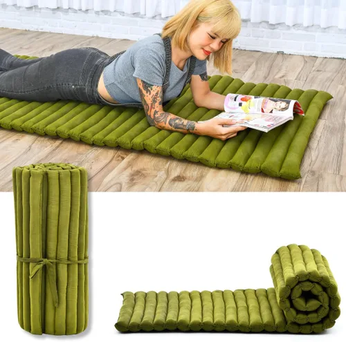 Miniatura 13 de Leewadee - Colchón plegable - Futón japonés enrollable -Alfombra de tatami triple pliegue - Cama de piso para invitados - Colchón de camping