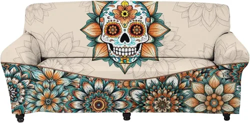 Miniatura 11 de Forchrinse Funda de sofá con estampado navajo africano para sofá de 1 cojín, funda elástica para sofá, protector de muebles para casa rural, hogar