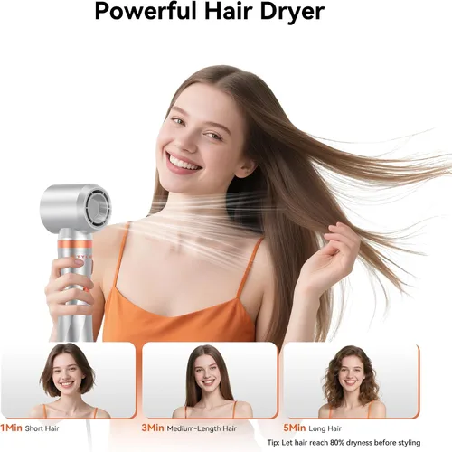 Miniatura 3 de Cepillo secador de pelo 5 en 1, cepillo secador de pelo de 110-120 V, secado rápido y 3 cepillos de cabello de aire caliente de temperaturas