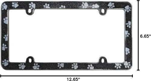 Miniatura 8 de Cruiser Accessories Paws Bling - Marco para matrícula, color negro y cromado
