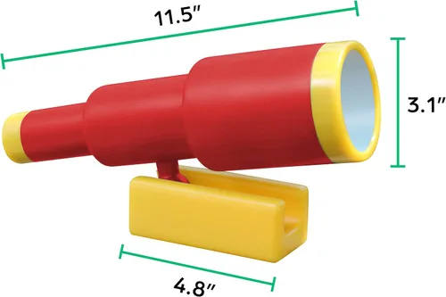 Miniatura 8 de Jungle Gym Kingdom Accesorios para patio de recreo – Telescopio de barco pirata para niños, accesorio de plástico para casa de árboles, casa de Rojo