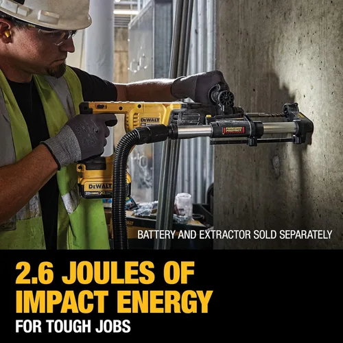 Miniatura 5 de DEWALT Martillo giratorio inalámbrico de 20 V MAX SDS Plus de 1 pulgada con mango en D, solo herramienta desnuda (DCH133B)