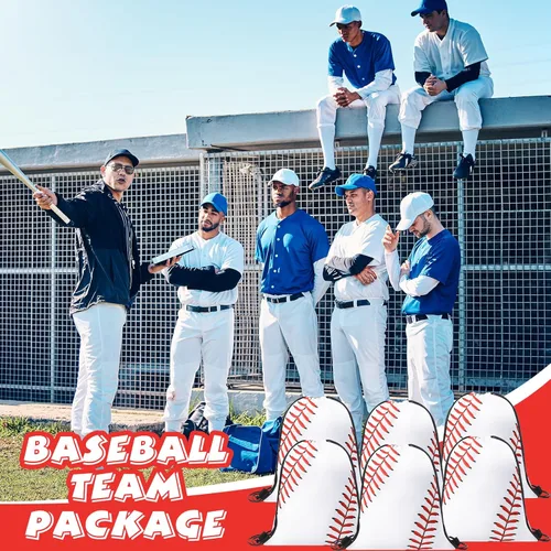 Miniatura 5 de Poen 48 piezas de recuerdos de fiesta de béisbol incluyen 12 mochilas con cordón, 12 mini pelotas de béisbol, 12 llaveros, 12 pulseras trenzadas