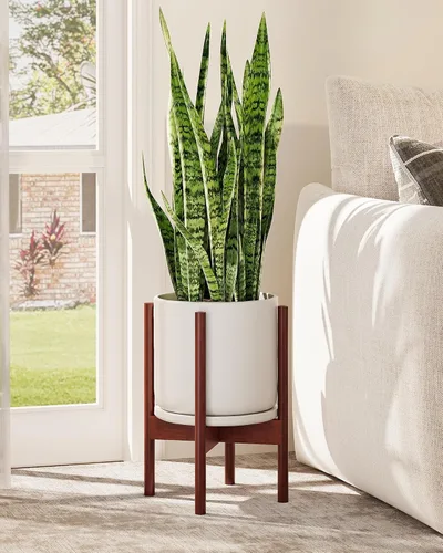 GENTINGBRO Soporte Ajustable para Plantas de Interior, Soporte de Bambú para Plantas que se Ajusta a 8 9 10 11 12 Pulgadas, Pequeño Soporte de