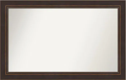 Miniatura 203 de Amanti Art Espejo de baño de bronce para sobre el fregadero, 24 x 24 pulgadas, espejo cuadrado de bronce Lara para tocador, marco de madera