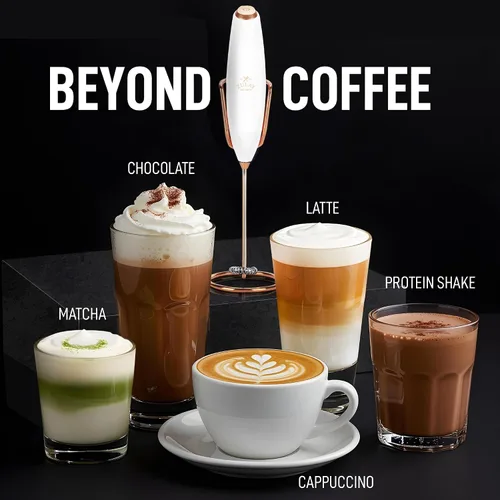 Miniatura 185 de Zulay Milk Boss Espumador de leche potente manual, hace espuma para latte, batidor para mezclar bebidas, café, miniespumador para capuchino, frappé
