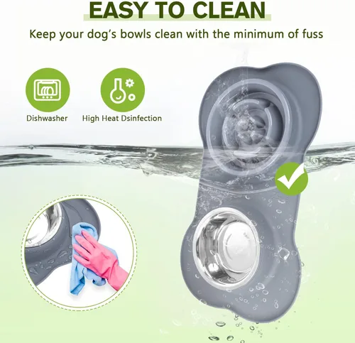 Miniatura 6 de Pecute Comedero Lento para Perros para Ralentizar la Alimentación, Tazón para Perros con Alimentador Lento sin Derrame con Alfombrilla de Silicona
