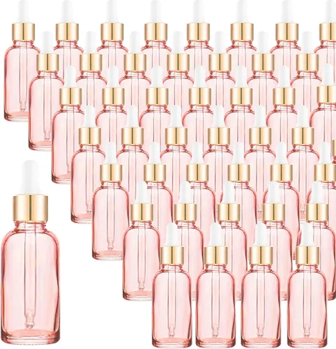 Miniatura 19 de Paquete de 48 Botellas Cuentagotas de Vidrio Transparente de 1 oz, Botellas Cuentagotas con Cuentagotas de Vidrio para Aceites Esenciales, Perfumes