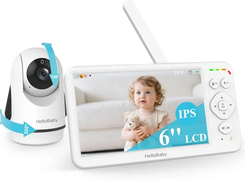 Miniatura 14 de HelloBaby - Monitor de bebé sin WiFi con pantalla de 3.2 pulgadas, cámara con zoom de inclinación panorámica 2-Way Talk, Night Vision, ECO VOX