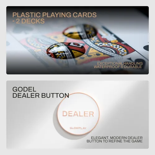 Miniatura 5 de SLOWPLAY Godel - Juego de fichas de póquer de arcilla de 0.49 oz para Texas Hold'em, 500 piezas [con valores numerados] cuenta con una caja de chips