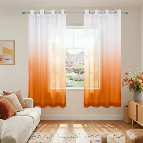 Miniatura 19 de KOUFALL - Cortinas negras de 63 pulgadas de largo para dormitorio, juego de 2 paneles con ojales, cortinas semitransparentes de imitación de lino