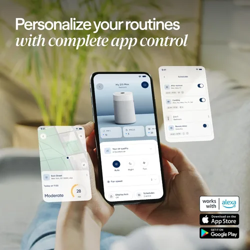 Miniatura 10 de BLUEAIR Purificadores de aire para habitaciones grandes, limpia 3,048 pies cuadrados en una hora, limpiador de aire inteligente HEPASilent