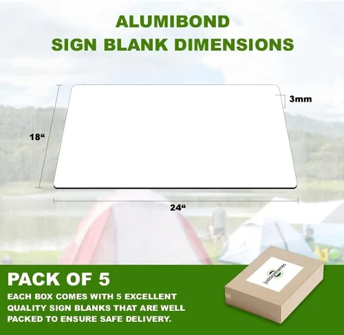 Miniatura 3 de Alumibond - Letrero de metal en blanco (paquete de 5), hecho de placa de chapa de Alumibond para crear letreros personalizados de metal o calle al