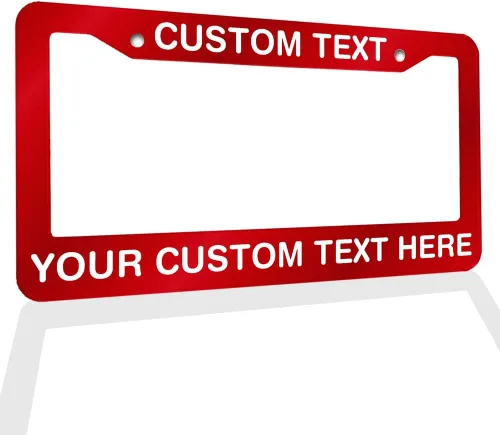 Miniatura 16 de Marcos de Matrícula con Cualquier Texto - Marco de Placa con Tu Mensaje Personalizado, Marco de Matrícula Personalizado con Nombre, Monograma, Logo