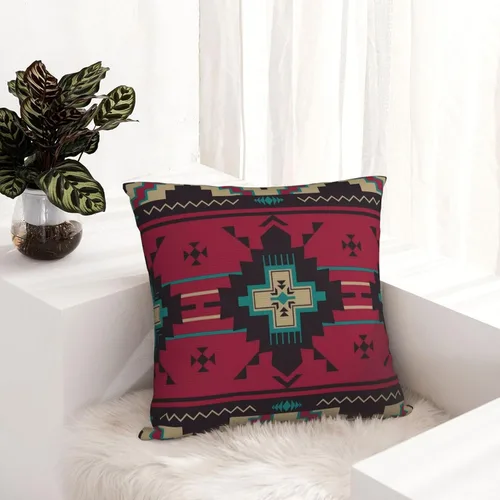 Miniatura 6 de IVSYCOF Fundas de almohada decorativas estilo sudoeste azteca para nativos americanos, funda de cojín cuadrado para sofá de casa, funda de cojín