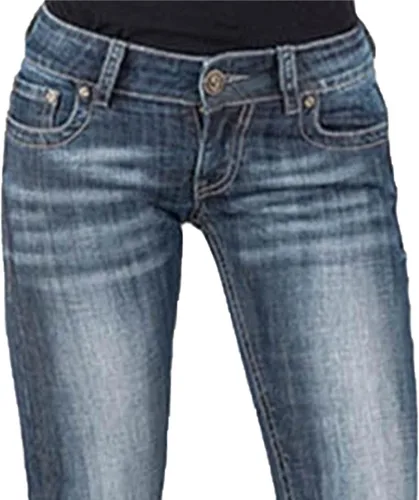 Miniatura 2 de Pantalones de mezclilla ajustados para mujer, corte de bota, de tiro medio, ajustados, acampanados, con parte inferior acampanada, pantalones