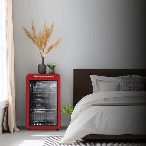 Miniatura 7 de Frigidaire Refrigerador compacto retro con puerta de vidrio, refrigerador de encimera de 3.2 pies cúbicos, esquinas redondeadas, premium