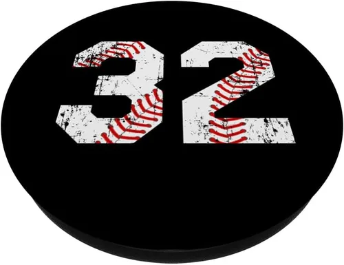 Miniatura 2 de Vintage Baseball 32 Jersey Número PopSockets PopGrip: agarre intercambiable para teléfonos y tabletas