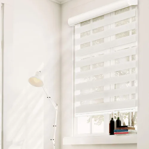 Miniatura 12 de CHICOLOGY - Sombras de cebra sin varillas para uso diario, tratamiento de doble capa para ventana de filtrado de luz, ideal para niños y perfecto
