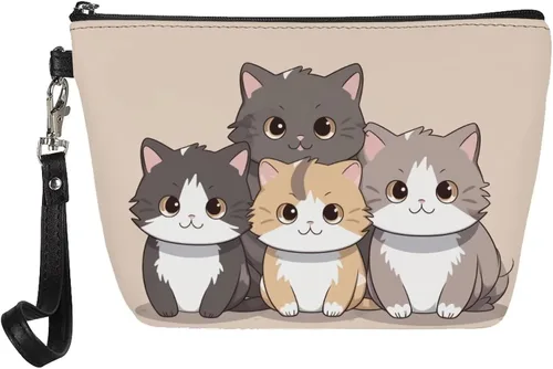 Miniatura 8 de Upetstory Bolsa de maquillaje de animales, bolso pequeño de cuero para cosméticos de viaje para niñas y mujeres, bolso de mano para lápiz labial