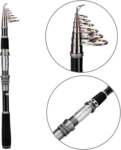Miniatura 3 de PLUSINNO Caña de pescar telescópica y carrete, kit de aparejos de pesca de 212 piezas con caja de aparejos