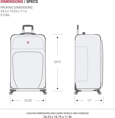 Miniatura 6 de SwissGear - Equipaje suave expandible Sion con ruedas Gris oscuro