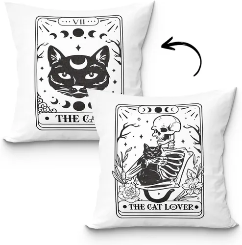 Miniatura 9 de Fundas de almohada góticas de 18 x 18 pulgadas, funda de almohada de mano de esqueleto, decoración de corazón de mano de esqueleto