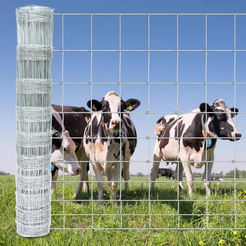 Valla de Granja 4 pies x 164 pies Recubrimiento de Zinc Pesado Valla de Ganado Galvanizada Cerca de Campo Valla para Ovejas Valla para Cabras Malla