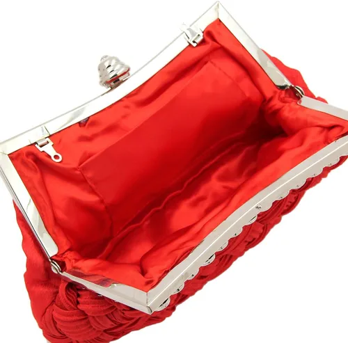 Miniatura 5 de Elegante bolso de noche de embrague de diamantes de imitación plisados trenzados - diferentes