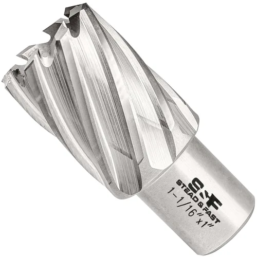Miniatura 26 de S&F STEAD & FAST Cortador anular, diámetro de corte de 9/16" x 1" profundidad de corte para prensa de taladro magnética, brocas Mag con pasador