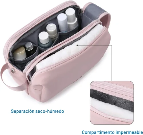 Miniatura 3 de Bolsa de aseo Bagsmart para hombres, organizador de artículos de viaje, kit Dopp resistente al agua, bolsa de afeitado para accesorios de aseo, Beige