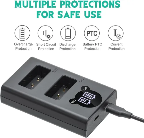 Miniatura 2 de Kimaru Cargador de batería LP-E17, cargador LCD de doble ranura para Canon EOS RP R8 R10 R50 M3 M5 M6 200D 200DII 77D 750D 760D 800D 8000D Rebel T8i