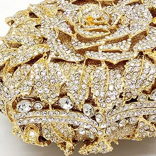 Miniatura 5 de Boutique De FGG Bolsas de noche de cristal de flores deslumbrantes para mujer formal boda fiesta cóctel bolso de mano