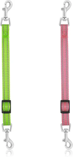 Miniatura 8 de Cobee Clips reflectantes de nailon para collar de punta, 2 conectores de arnés ajustables de seguridad para perro, clip de cierre de doble extremo
