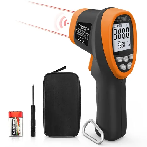 AIOMEST - Termómetro infrarrojo de alta temperatura, pirómetro digital IR 30:1 de medición de temperatura -58 ~ 2732 ℉, Termómetro industrial láser