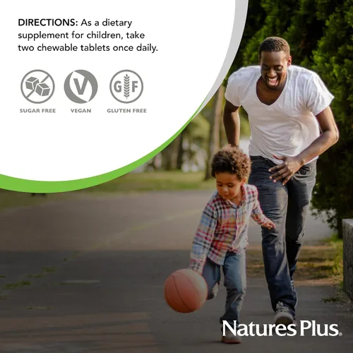 Miniatura 6 de NaturesPlus Animal Parade Vitamina C para niños sin azúcar, sabor a jugo de naranja natural, 90 tabletas masticables en forma de animales, apoyo