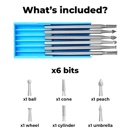 Miniatura 4 de 6 brocas de acero de tungsteno para tallar madera, brocas de grabado de vástago de 3/32 pulgadas (0.093 in) para herramientas rotativas, compatibles