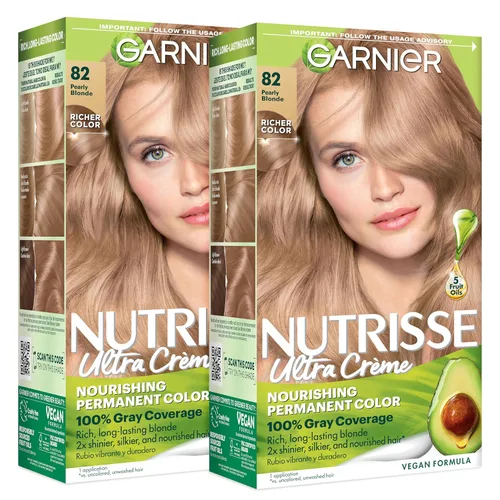 Miniatura 15 de Garnier Nutrisse - Tinte permanente en crema nutritiva para el cabello, 73 rubio dorado oscuro (Honey Dip), 2 unidades (el empaque puede variar)