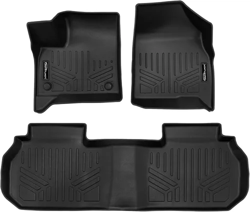 Miniatura 24 de SMARTLINER Juego de alfombrillas de piso de 2 filas compatibles con Chevrolet Traverse 2011-2017