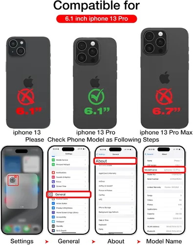 Miniatura 2 de Funda de cuero para iPhone 13 Pro, funda protectora delgada con función atril a prueba de golpes, soporte invisible integrado compatible con iPhone