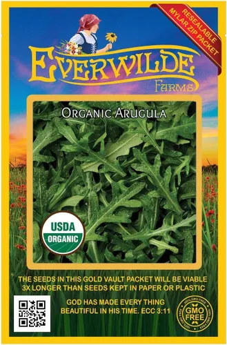 Miniatura 4 de Everwilde Farms - Semillas de hierba de rúcula orgánica de 1 onza - Paquete Gold Vault