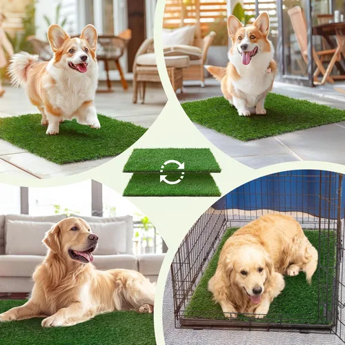Miniatura 9 de LOOBANI - Almohadillas de césped para que los perros orinen, césped artificial, repuesto de césped artificial para orinal de cachorros