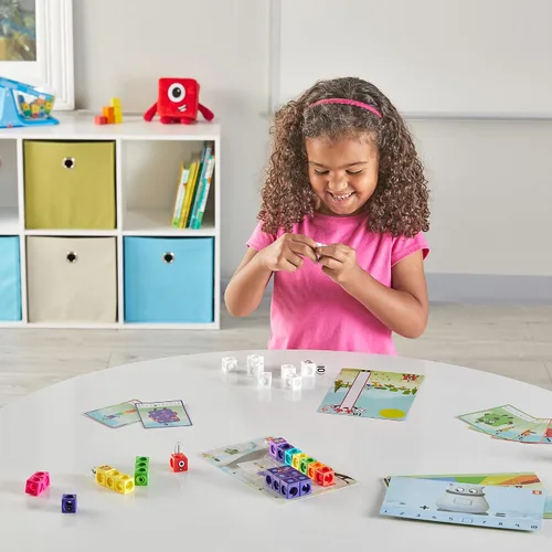 Miniatura 7 de hand2mind MathLink Cubes Numberblocks Juego de Actividades 1-10, 30 Actividades de Aprendizaje Preescolar, Bloques de Conteo, Cubos de Enlace