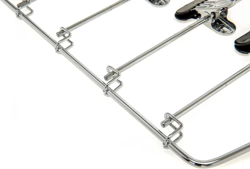 Miniatura 9 de Perchas de 3 pantalones de calidad, perchas de metal multibarra que ahorran espacio, estable con acolchado de espuma antideslizante, gancho Falda