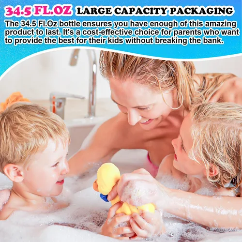 Miniatura 3 de Jabón corporal y champú para bebés y niños, baño de burbujas para niños pequeños, jabón para piel sensible, hipoalergénico con aloe vera y vitamina