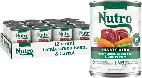 Nutro Guisado Sustancioso en Salsa para Perros Adultos, Receta de Cordero, Latas de 12.5 oz (12 unidades, paquete de 1)
