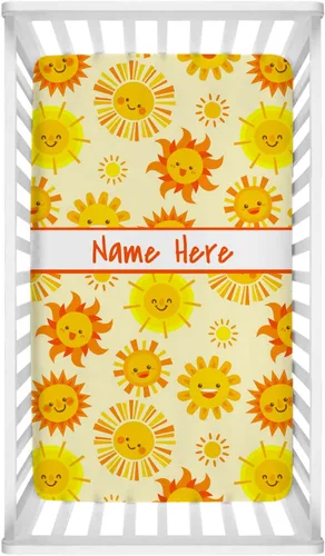 Miniatura 5 de Sábana bajera personalizada para cuna de bebé con estrellas coloridas para niñas y niños, sábana de cuna personalizada con nombre para cuna estándar