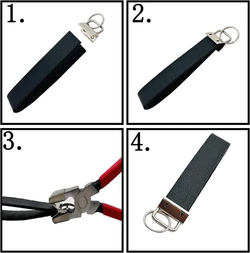 Miniatura 4 de 20pcs 1 Inch Key Fob Hardware with Key Rings Sets,Wristlet Clasp Negro